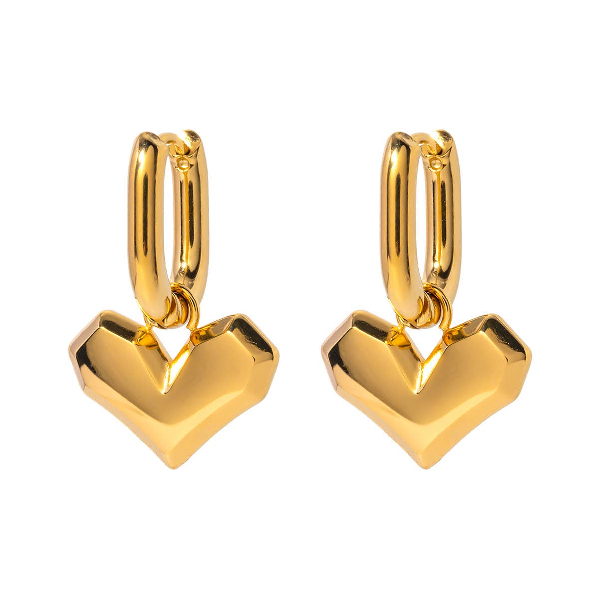 SIMPLE LOVE SHAPED PENDANT EARRINGS JEWELRY_CWAHA0896