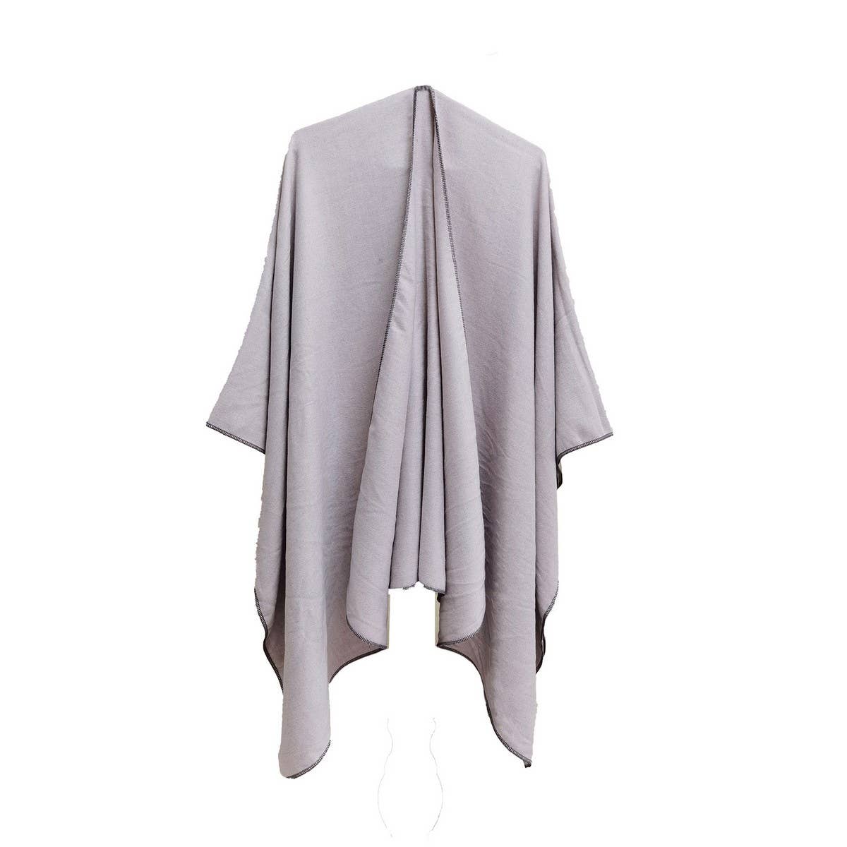 FASHION SOLID COLOR WARM SPLIT SHAWL CLOAK_CWASC0285