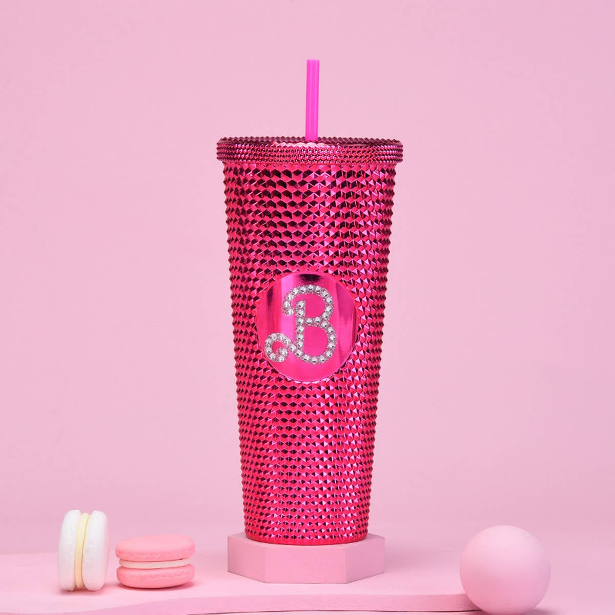 DOUBLE LAYER PORTABLE PLASTIC STRAW DIAMOND CUP_CWMM0978
