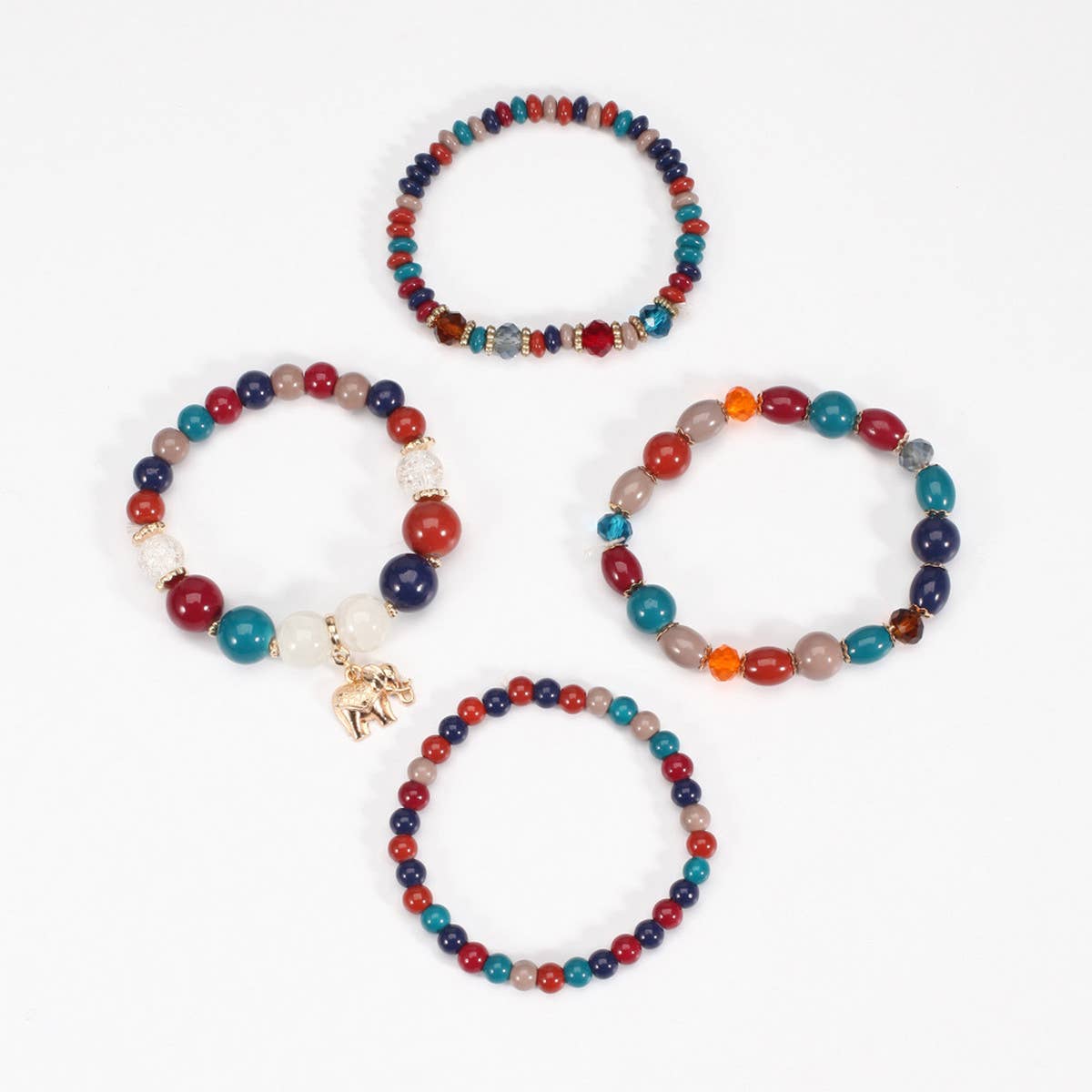 BOHEMIAN ELEPHANT CHARM BEADED BRACELET_CWAJE2210