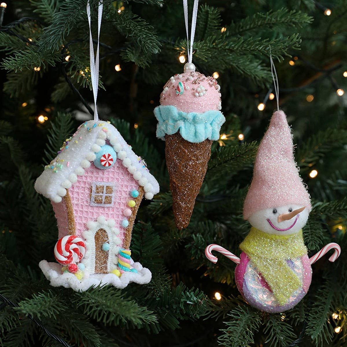 ICE CREAM SNOWMAN CHRISTMAS TREE HANGING DECOR_CWMM9689