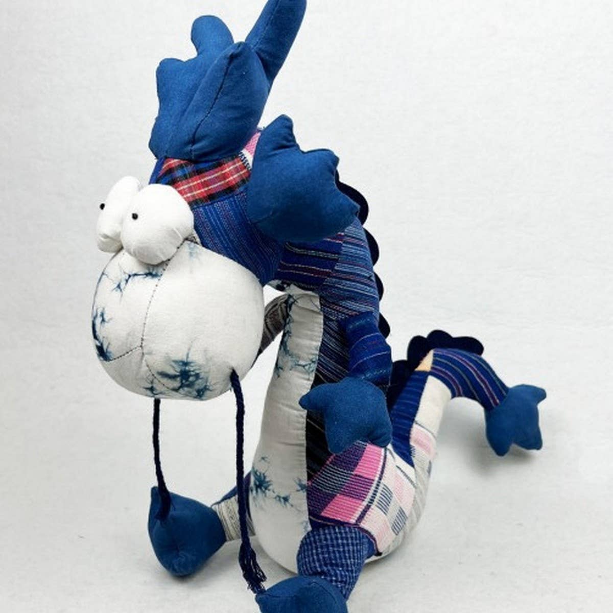 HANDMADE INDIGO PATCHWORK ANIMAL DOLL_CWMM6024