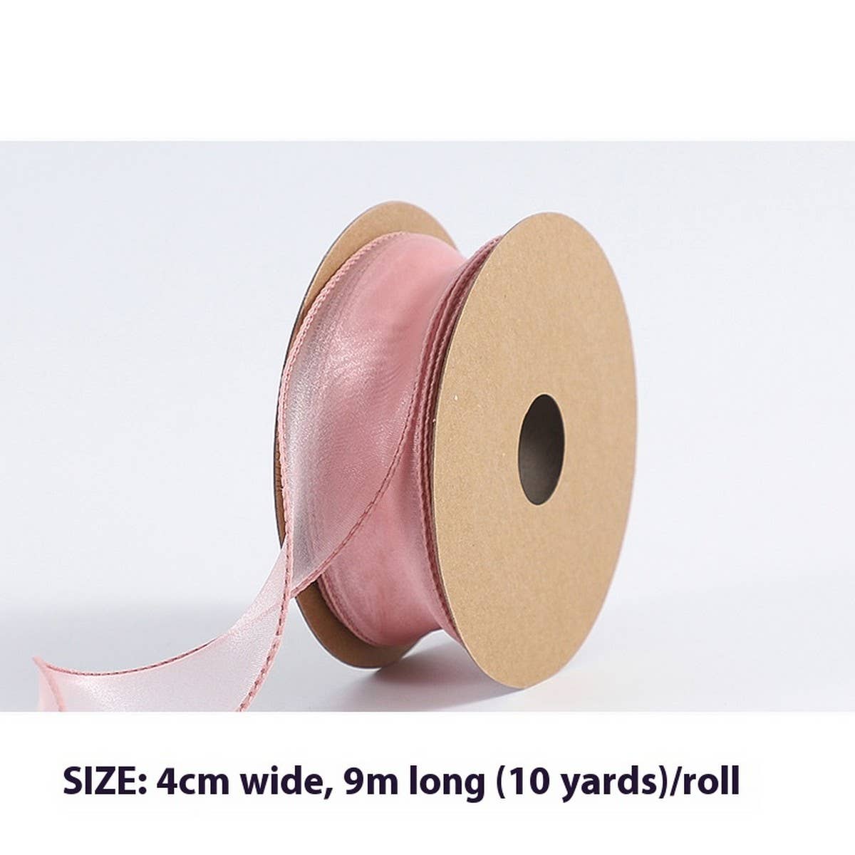 PLAIN FISHTAIL ORGANZA WITH FLORAL BINDINGDIYRIBBON_CWMM5788