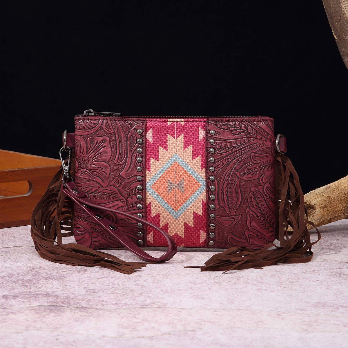Vintage Print Western Bohemian Crossbody Bag_Cwab2580