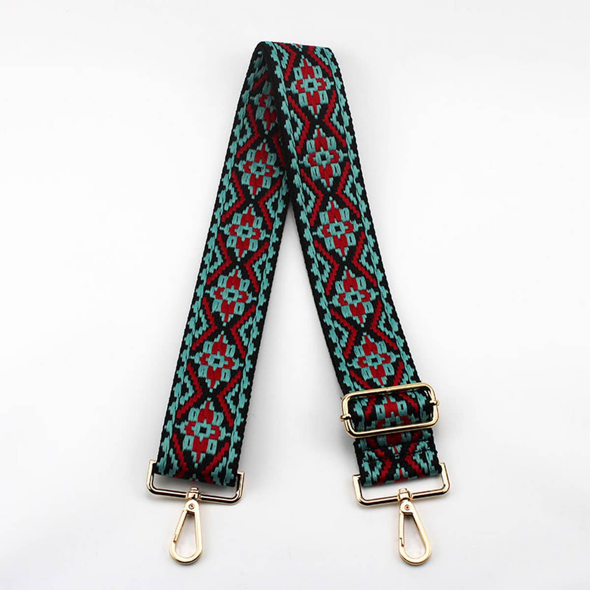 GEOMETRIC EMBROIDERY ADJUSTABLE BAG STRAP_CWMM0366