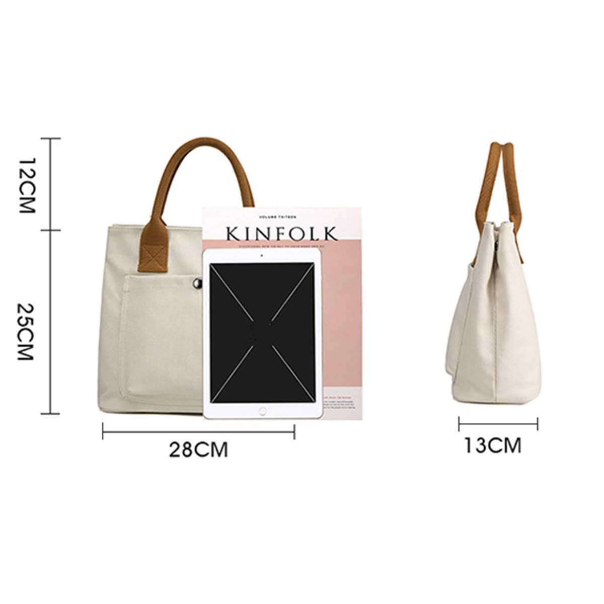 SIMPLE CANVAS UNDERARM HANDBAG TOTE BAG_CWAB1263