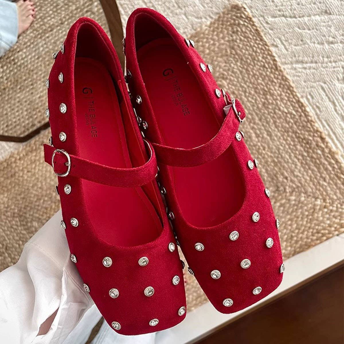 RHINESTONE FLAT MARY JANES FOR WORK STYLE_CWSHF0165