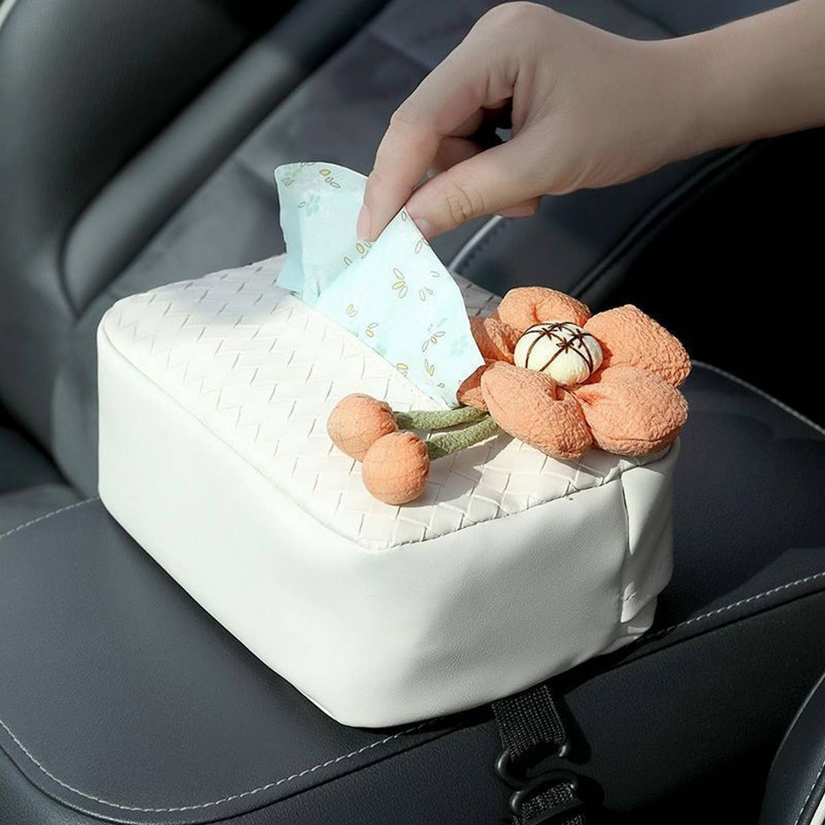 NEW CUTE FLOWER CAR TISSUE BOX STORAGE BOX_CWMM2261