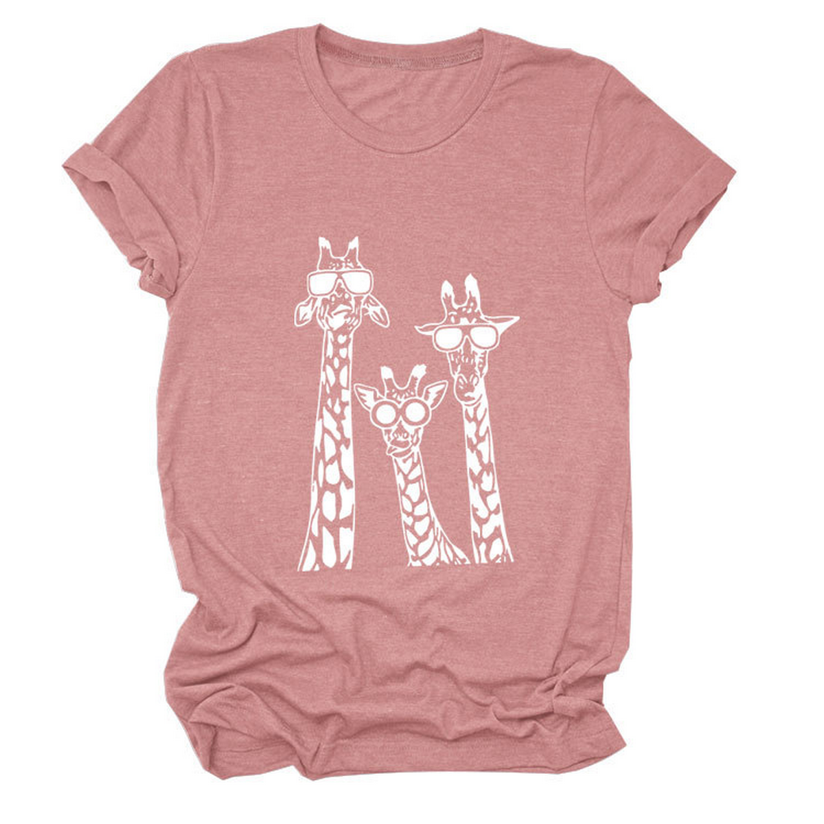 Womens Giraffe Print Casual Summer T-Shirt
