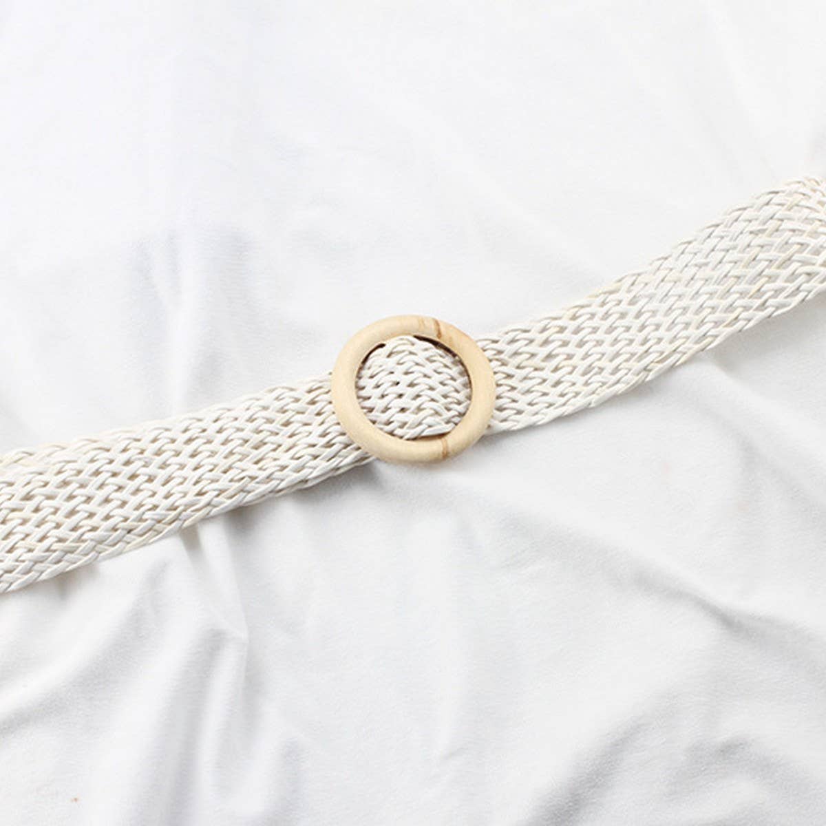 Cwabe0565_Simple Round Buckle Braided Belt