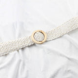 Cwabe0565_Simple Round Buckle Braided Belt