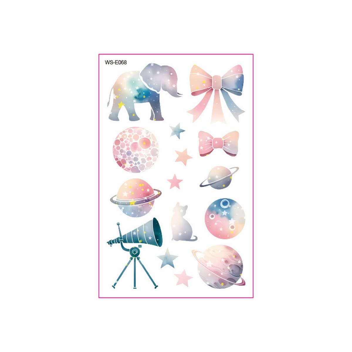 KIDS GLITTER TATTOO STICKERS BEAR BUTTERFLY STARS_CWMM8362