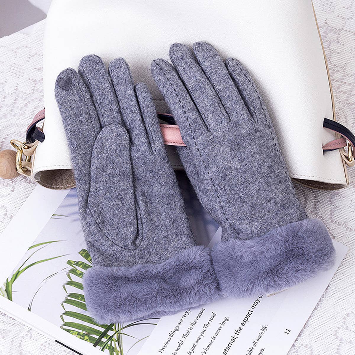 Simple Fleece Warm Breathable Gloves_Cwag0070
