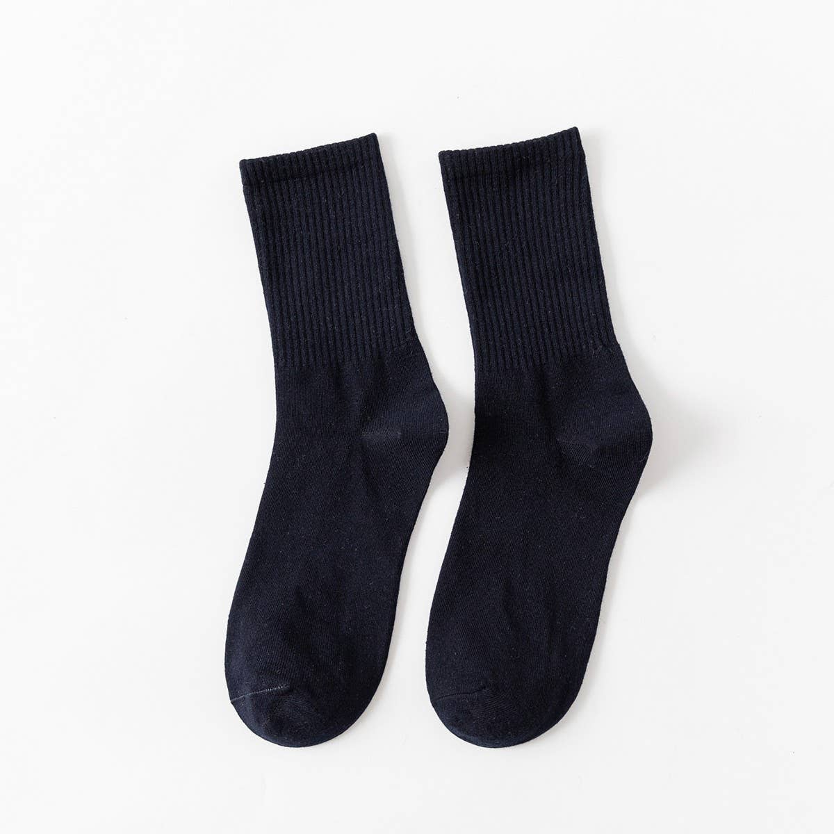 Versatile Solid Color Casual Mid-Calf Socks_Cwms0905