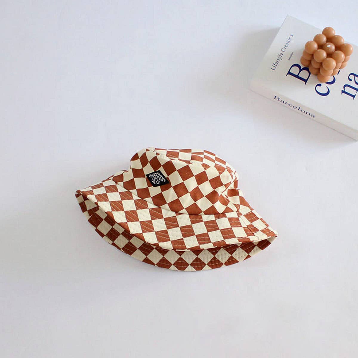 STYLISH CHILDRENS TRAVEL CHECKERBOARD BUCKET HAT_CWAH2857