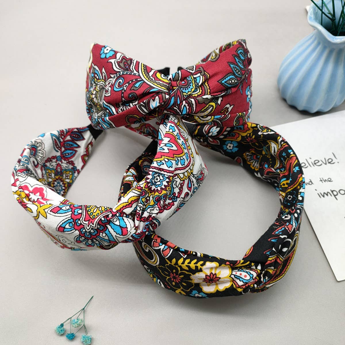Vintage Fabric Cashew Print Headband