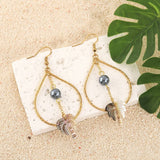 NICHE HOLLOW BLACK SHELL PALM TREE EARRINGS_CWMM4364