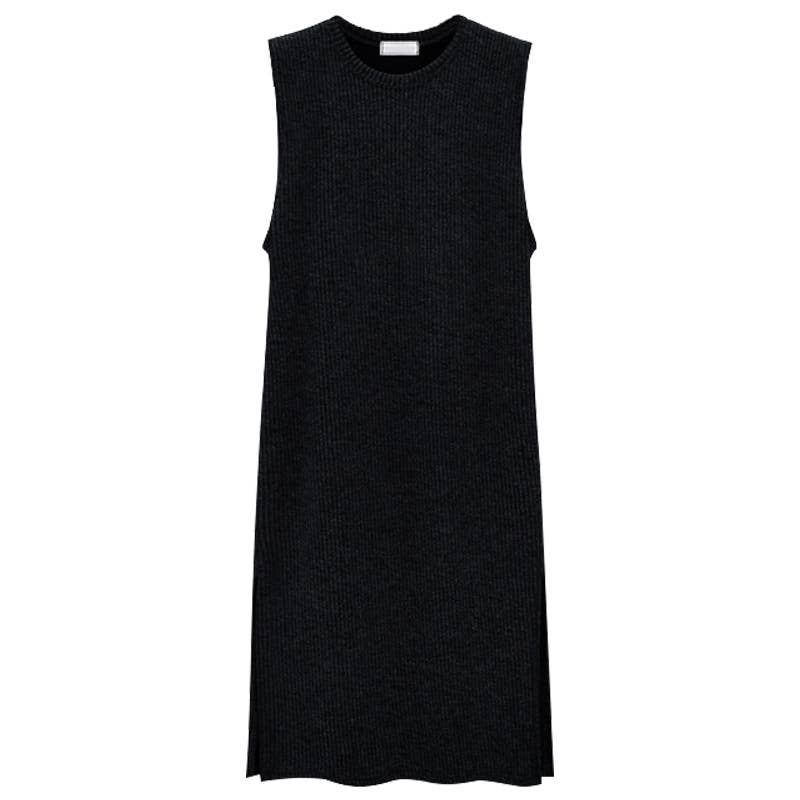 Waistband Sleeveless Tank Dress With Bottom Wrap