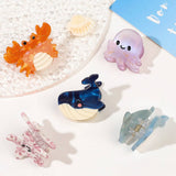 CUTE OCEAN STARFIS SEA SNAIL SMALL ACETATE HAIR CLAW CLIPS