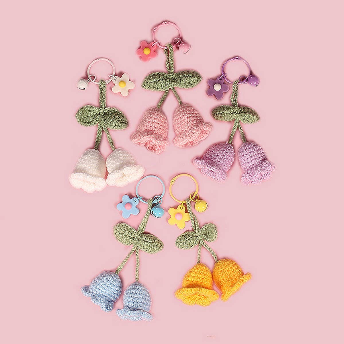 HAND WOVEN LILY OF THE VALLEY FLOWER PENDANTS_CWASC0837