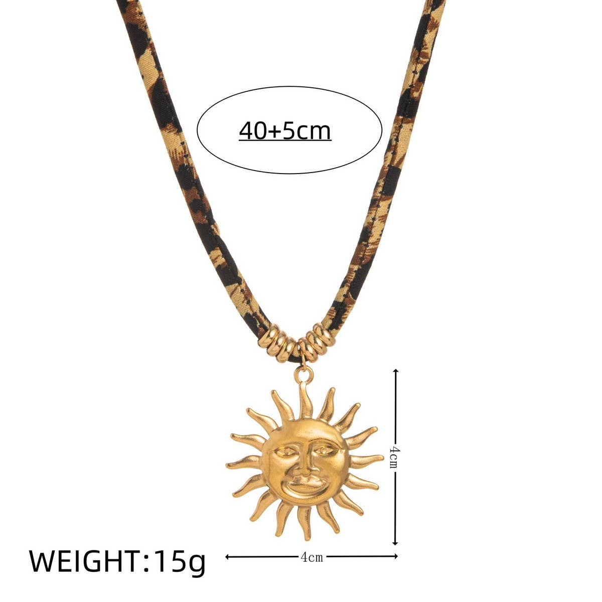 LEOPARD VELVET CORD NECKLACE BOLD FALL STATEMENT_CWMM6954