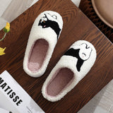 FUNNY EGG CAT EMBROIDERED COTTON SLIPPERS_CWSHS0859