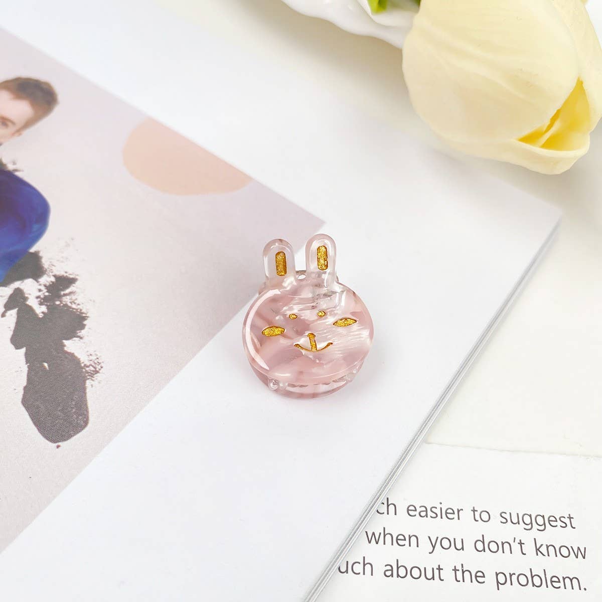 MINI BUNNY HAIR CLAW CUTE ACETATE BANGS CLIP_CWAHA0731