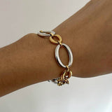 STYLISH TWO TONE TITANIUM STEEL CHAIN BRACELET_CWAJE4790