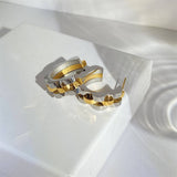 SIMPLE HIP HOP TRACK STITCHING EARRINGS_CWMM5720