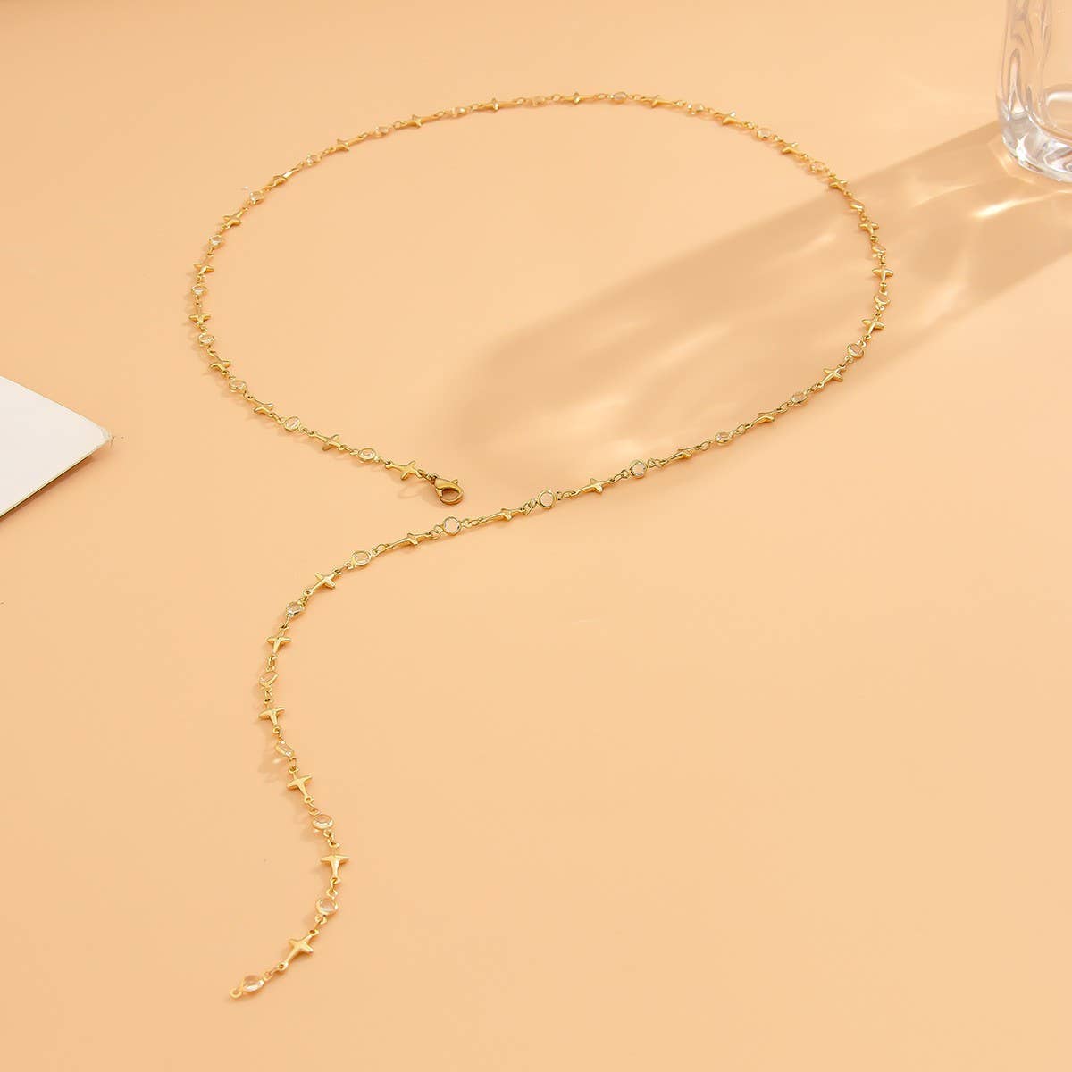 SMALL FRESH COLORFUL Y SHAPED DAISY CHAIN NECKLACE_CWMM3127