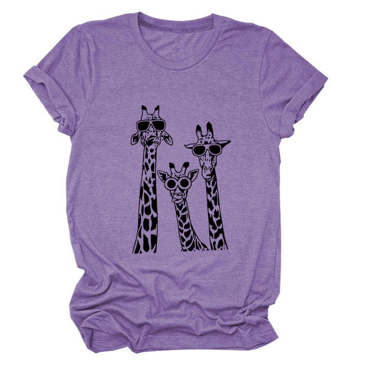 Womens Giraffe Print Casual Summer T-Shirt