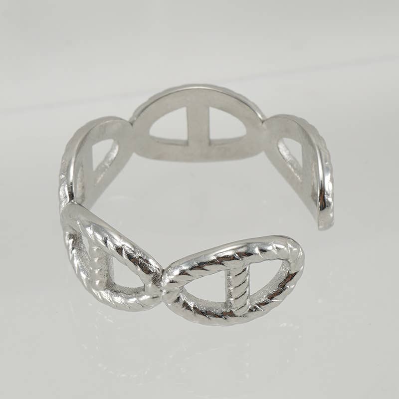 Titanium Cutout Adjustable Stainless Steel Ring