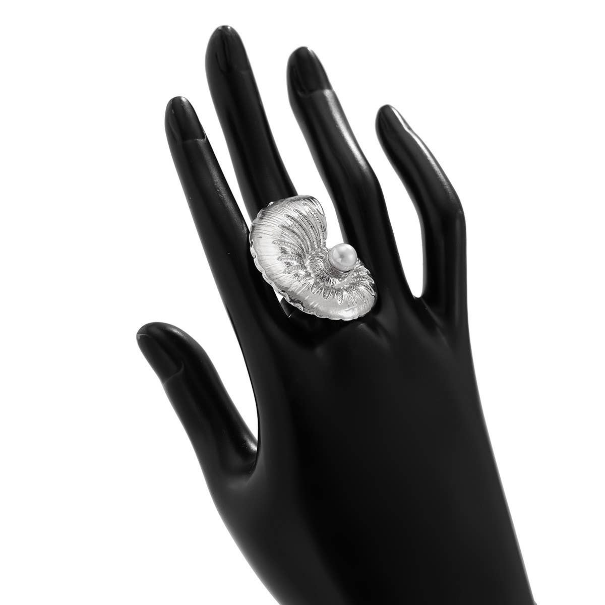 NEW BEACH IMITATION PEARL ADJUSTABLE ALLOY RING_CWMM3237