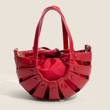 HOLLOW SEMICIRCLE WOVEN BEACH BAG_CWAB1908