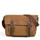 MENS WATERPROOF WAXED CANVAS SATCHEL BAG_CWAB5560
