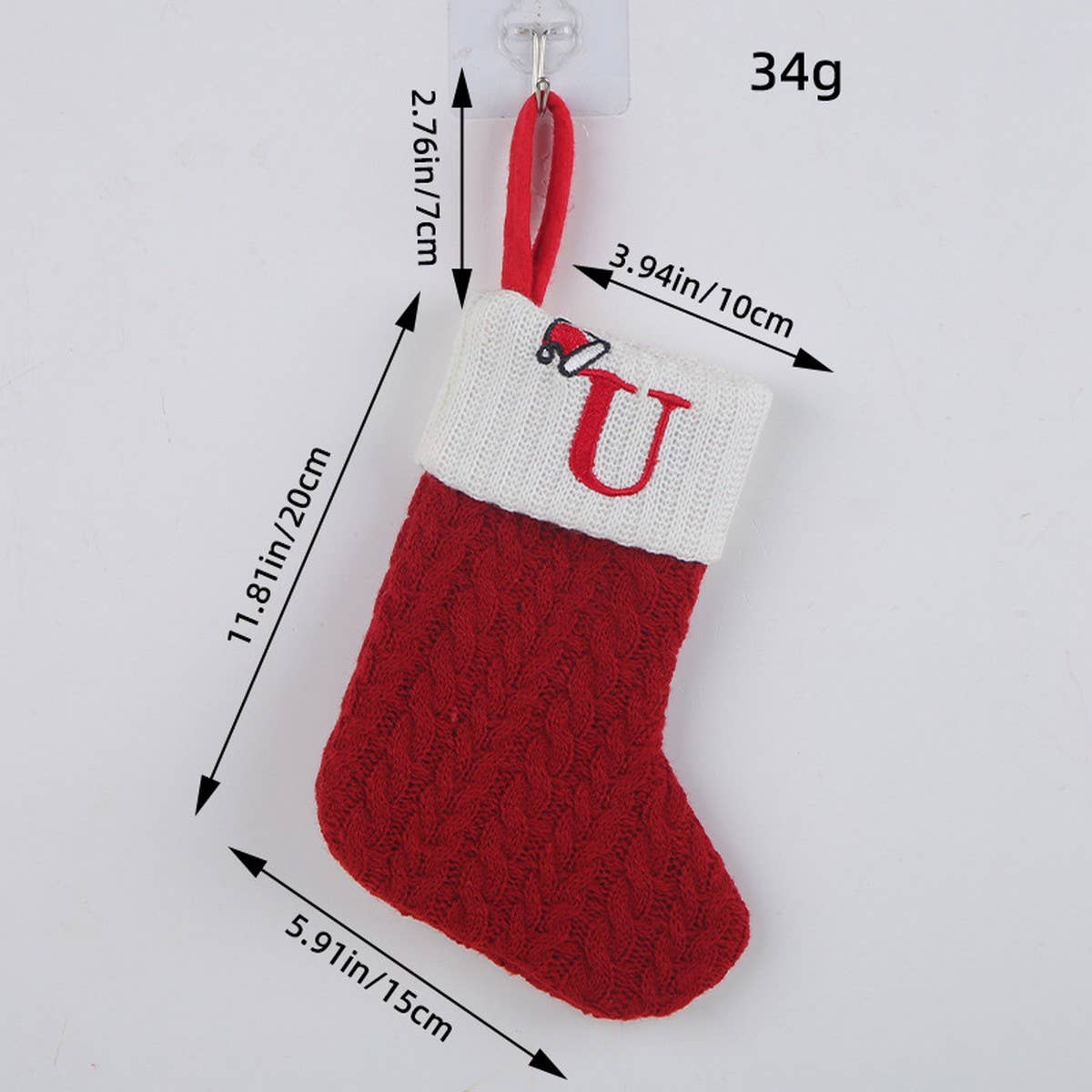 CLASSIC RED LETTER WOOL KNITTED CHRISTMAS SOCKS_CWMS1434