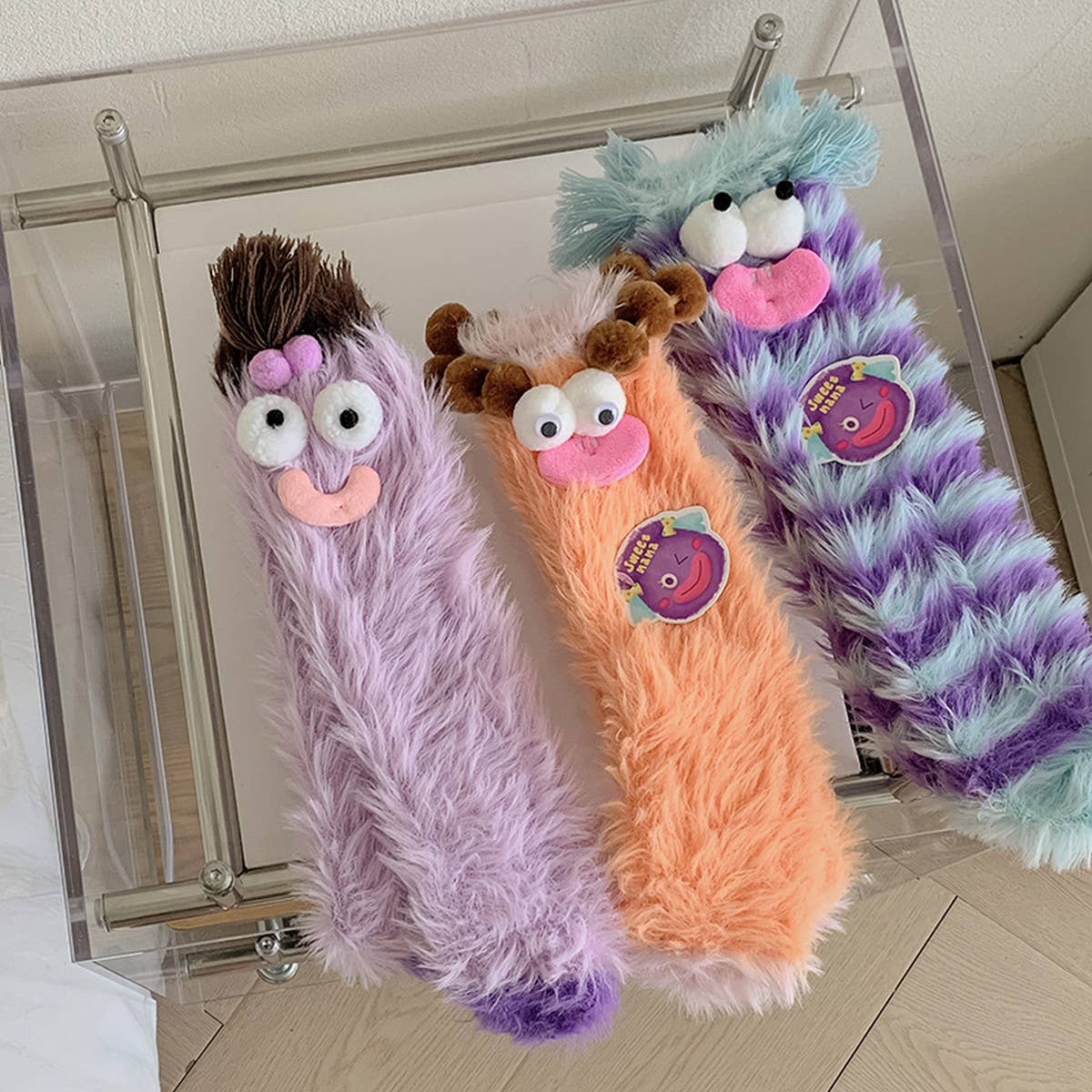 NEW CORAL FLEECE FUNNY UGLY CUTE THICKENED SOCKS_CWMS0868