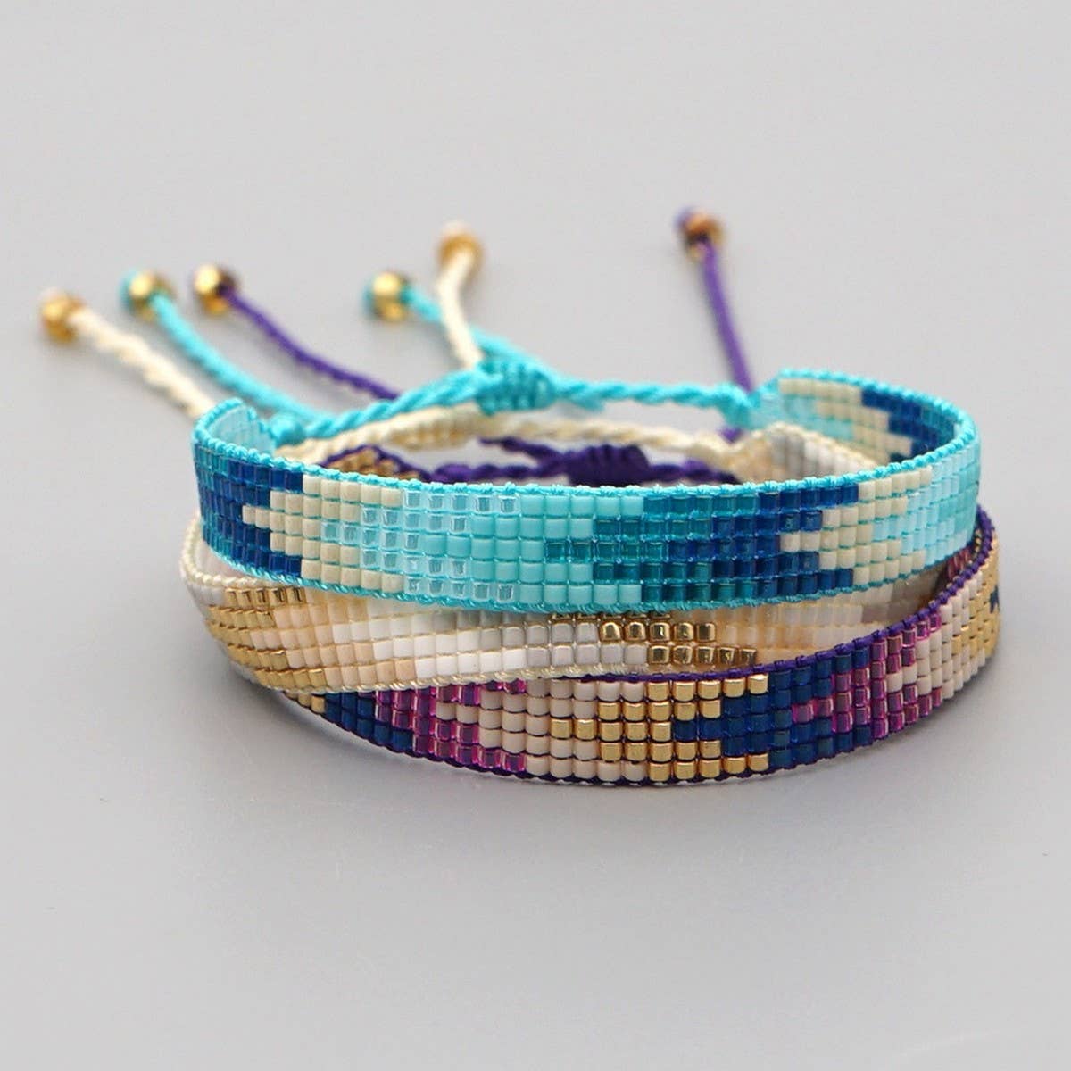 BOHEMIAN BEADED RICE BEAD BRAIDED BRACELET_CWMM3872