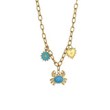FASHION STEEL NECKLACE WITH CRAB HEART CHARM_CWMM8853