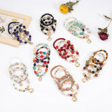 Cwaje05692_Boho Shell Pearl Elastic Evil Eye Bracelet