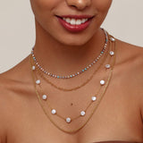 FOUR LAYER CRYSTAL STONE PENDANT CHAIN NECKLACE_CWMM3586