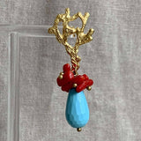 FASHION CORAL OCEAN STAINLESS EARRINGS_CWAJE4978