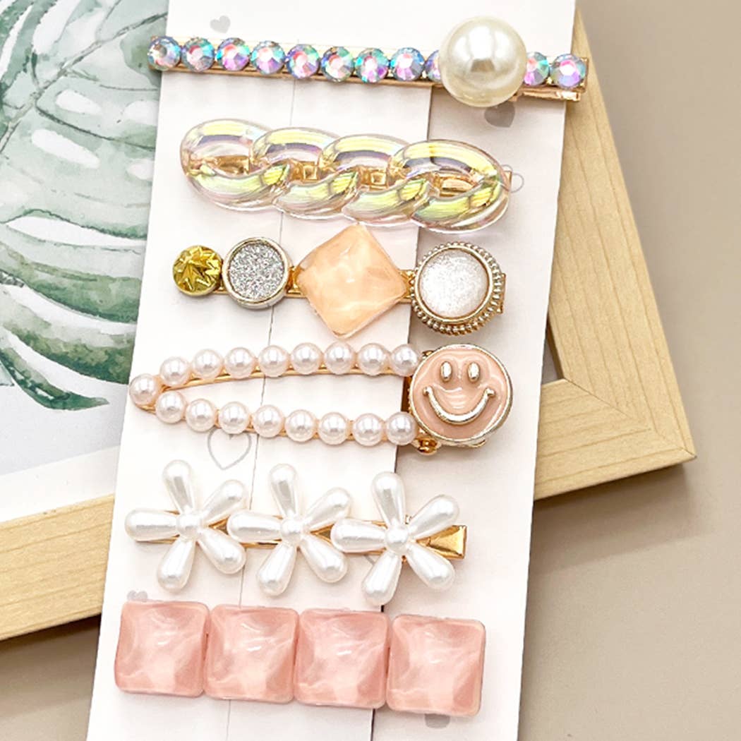 5PCS FAUX PEARL DECOR HAIR CLIP_CWAHA0162