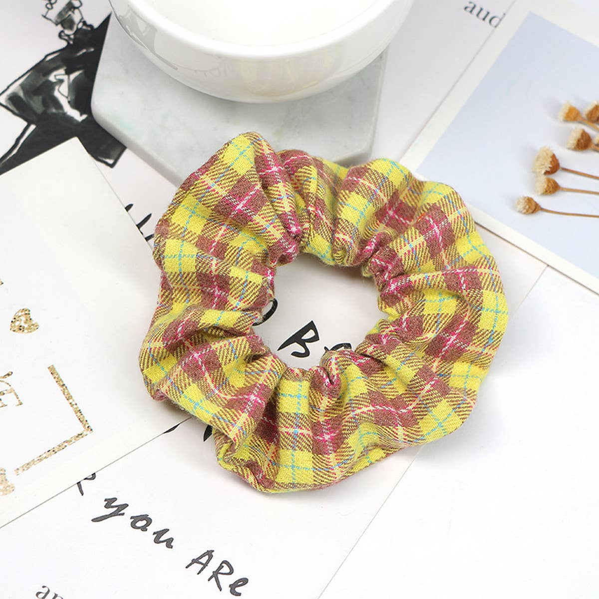 SIMPLE NEW PLAID HAIR TIE_CWAHA1066