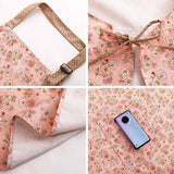 FLORAL PRINT SUMMER THIN CANVAS APRON WITH POCKETS_CWMM2039