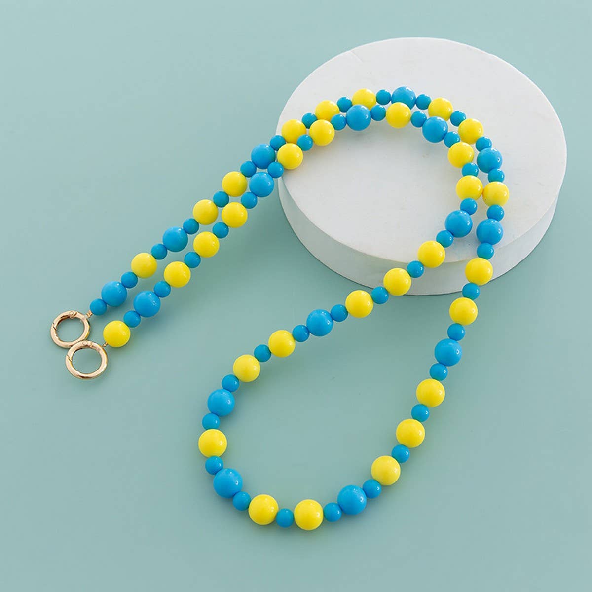 47 24MACARON COLOR ROUND BEAD BAG CHAIN_CWMM5107