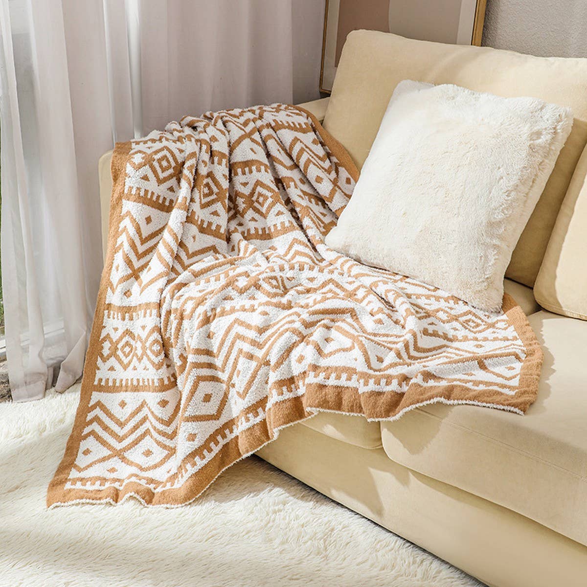 KNITTED SOFT AND LIGHT GEOMETRIC PATTERN BLANKET_CWMM0208