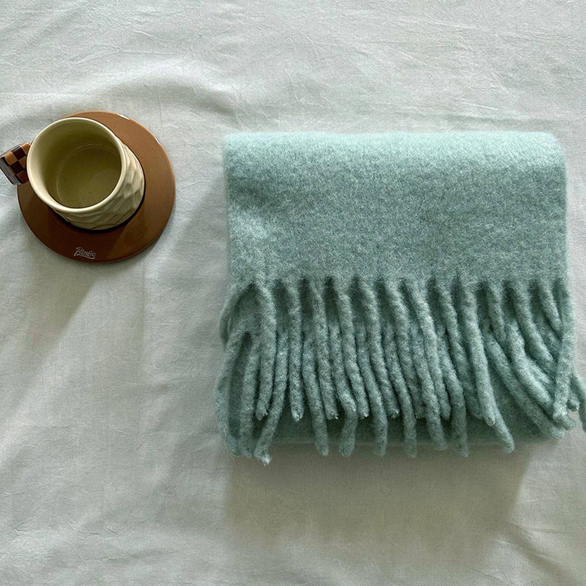 SOFT WOOL SPUN SCARF COZY WINTER NECK WARMER_CWASC2317