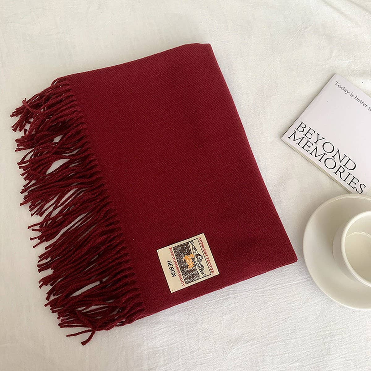 SOLID COLOR FAUX CASHMERE SCARF WINTER WRAP_CWASC2303