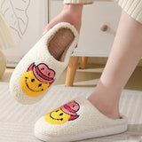 SOFT PLUSH COMFY WESTERN SMILING FACE SLIPPER_CWSHS0247
